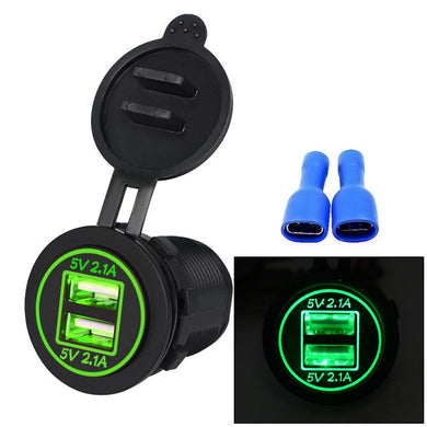 Car /Motorcycle / RV/ Boat 4.2A Dual USB Car Mobile Phone Charger Modification Accessories Dual Aperture CS-526